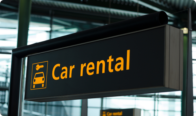 car rental sign